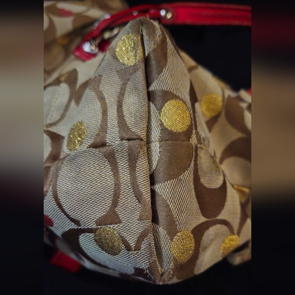 Coach Poppy Limited Ed Secret Admirer Signature Tote Brown & Red - Picture 10 of 15